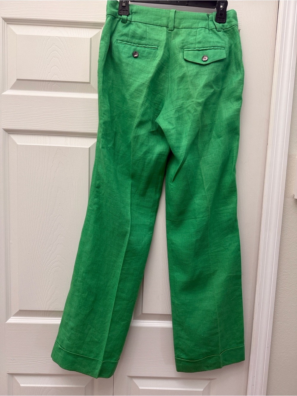J. Crew Kelly Green 100% Linen City Fit / Café Trousers. - Picture 3 of 9